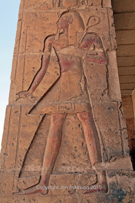 Pillar at entrance to Temple of Seti I, Abydosn